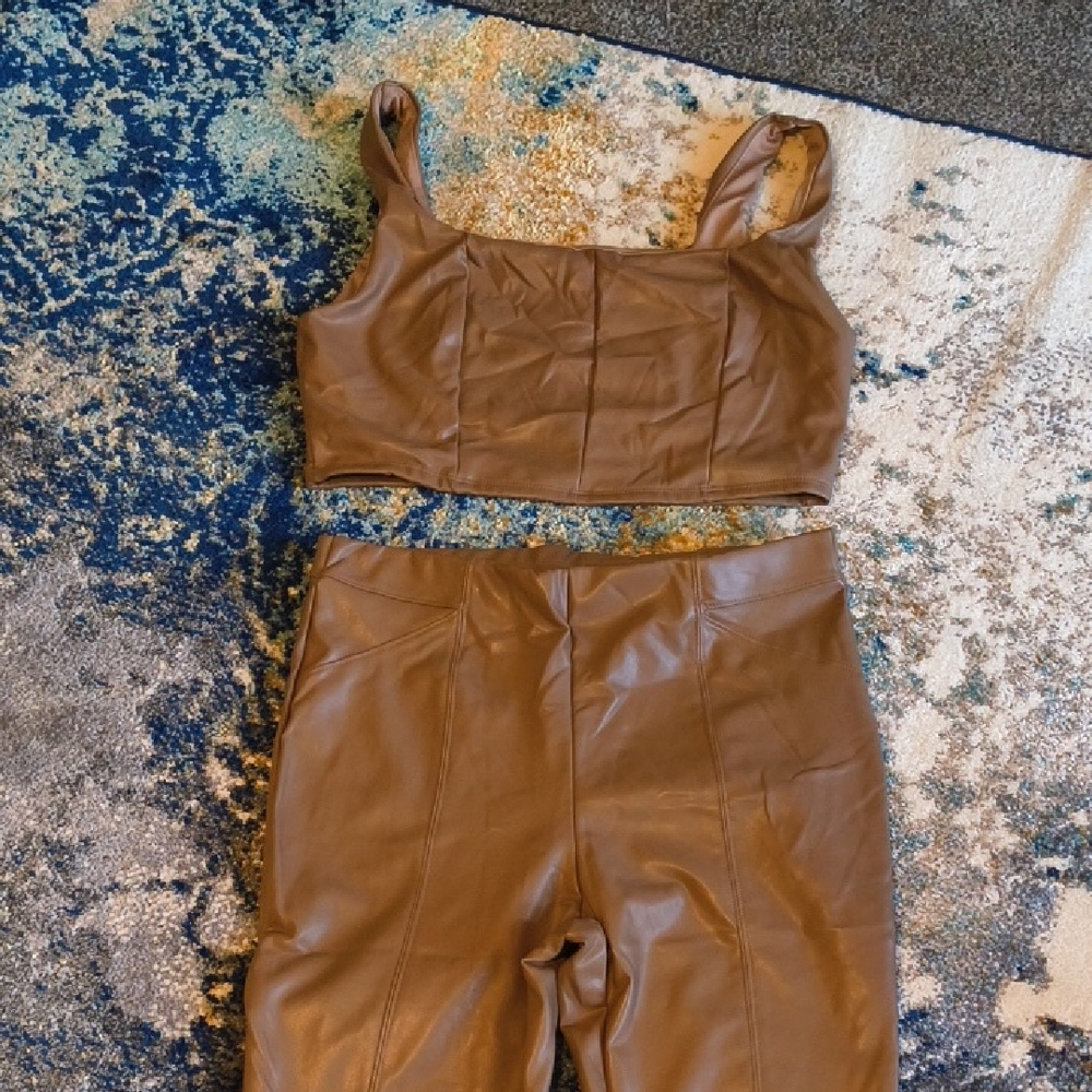 Haute Monde Brown Crop Top